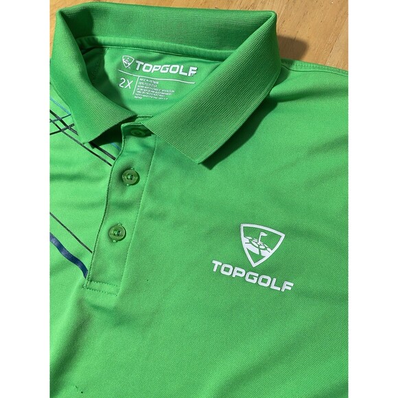 Top Golf Polo Shirt Employee Uniform Green Mens 2XL Work 26.5pit2pit - Picture 3 of 6
